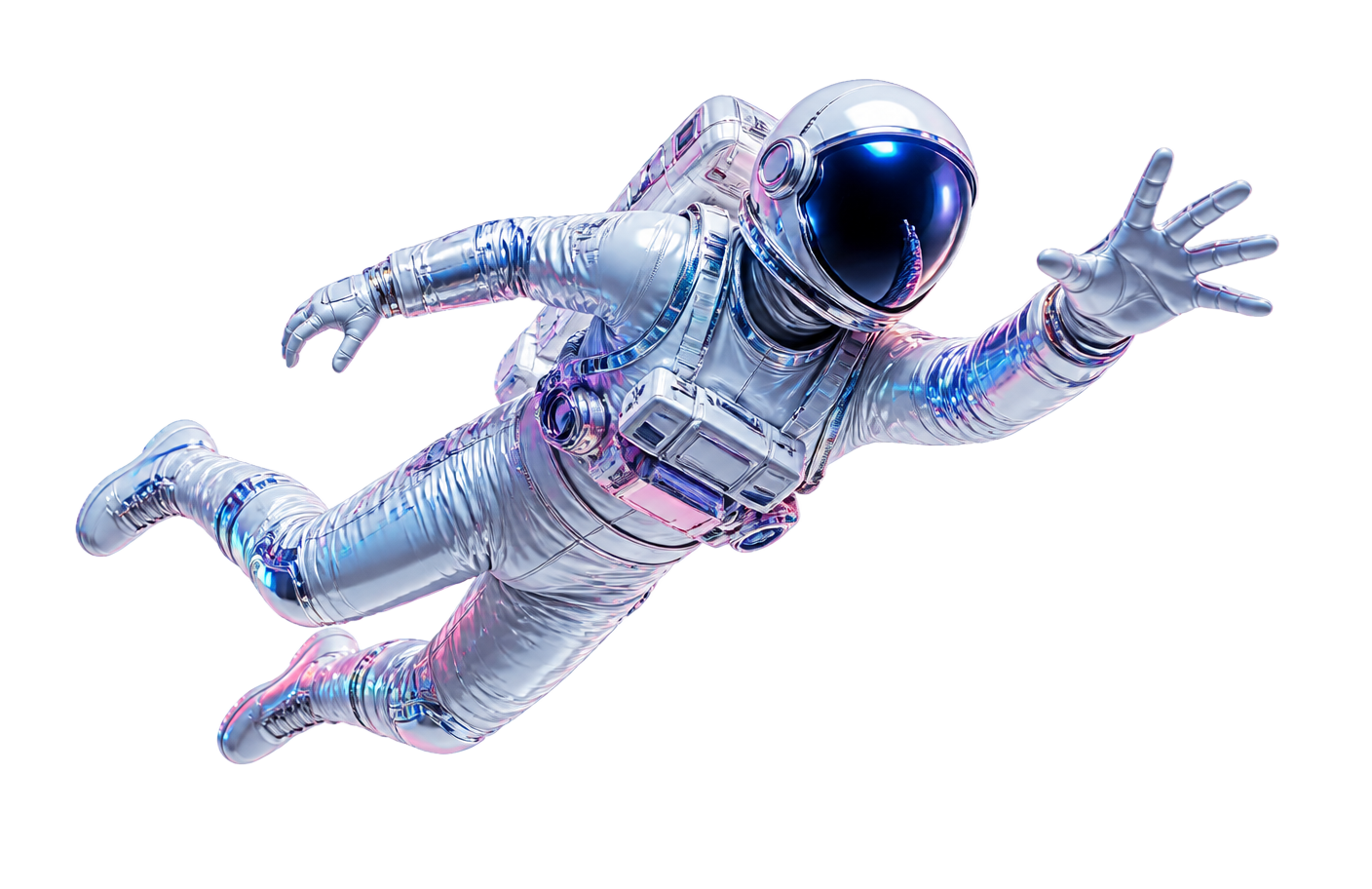 Astronaut following a lead into a gravitational orbit